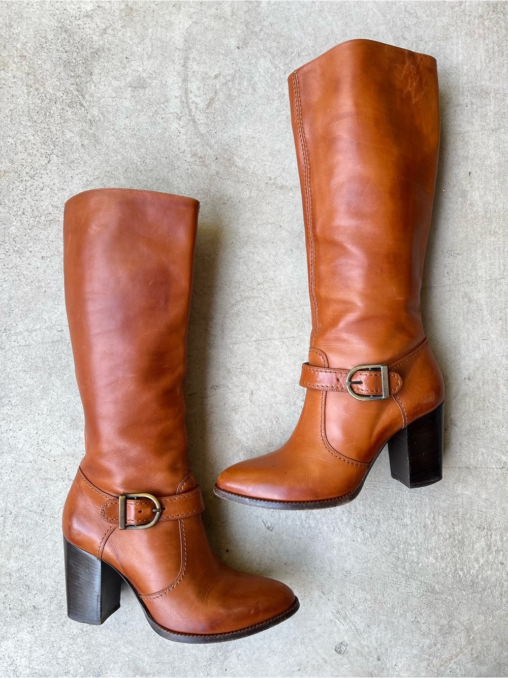 🆕 Listing! Robert Clergerie | Classic Women's Tall Leather Boots in Cognac